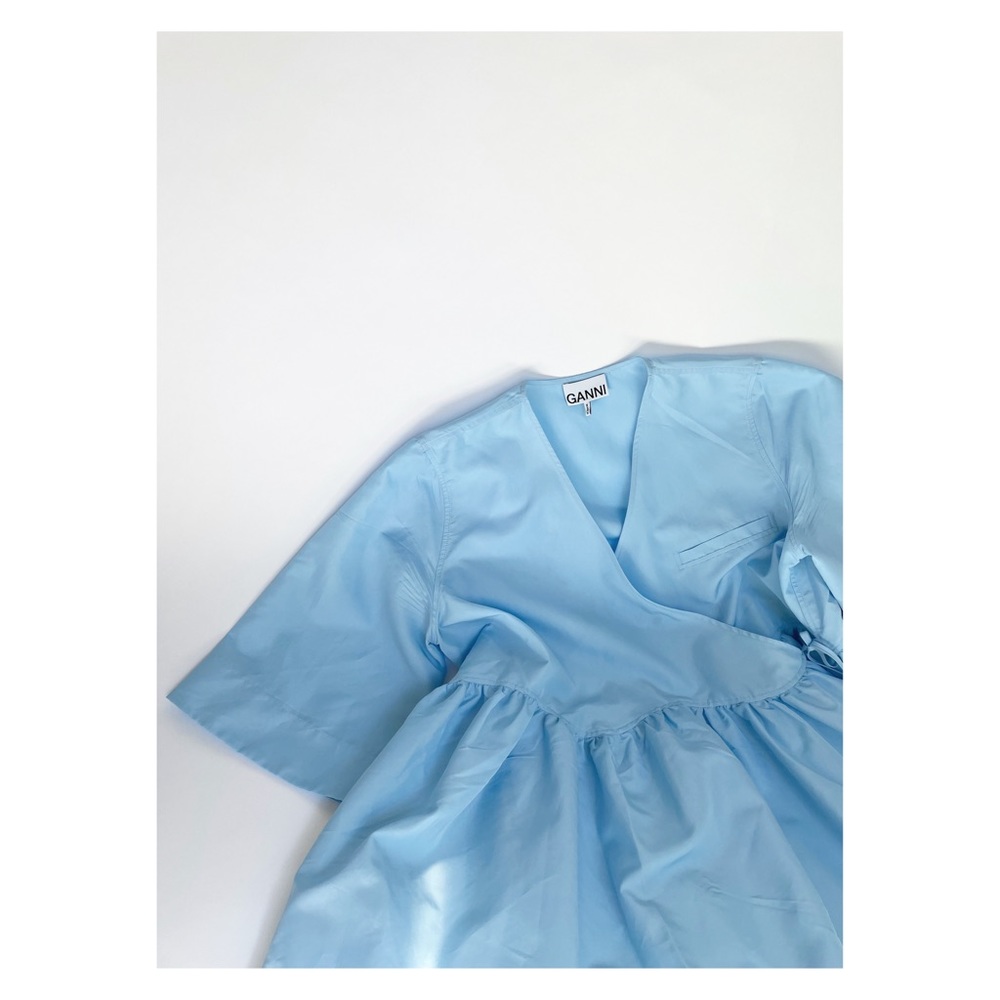 GANNI - Women’s Crispy Taffeta Dress - Airy Blue